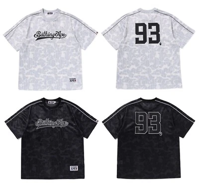 CAMISETA DE BÉISBOL A RAYAS CAMUFLAJE A BATHING APE para hombre ajuste relajado 1L30109007 z Foto 1 de 4