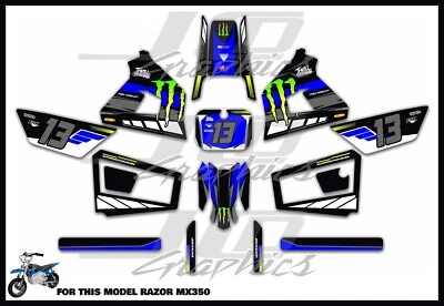 Razor MX350 NEW MODEL graphics kit decals THICK AND HIGH GLOSS  - Image 1 of 2