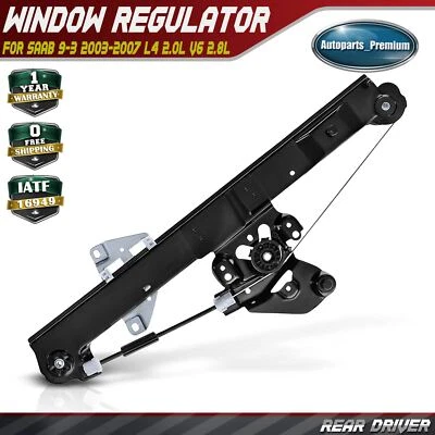 Regulador de ventana eléctrica del conductor trasero para Saab 9-3 2003 2004-2007 L4 2,0 L V6 2,8 L Foto 1 de 4