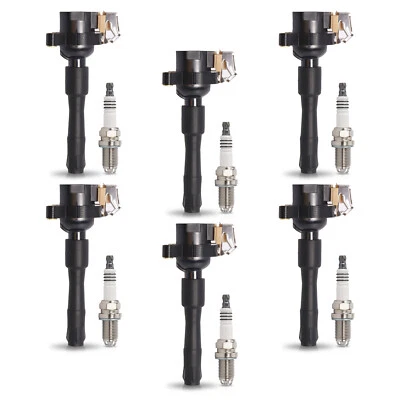 6X Bobina de encendido y 6X Bujía Platinum para BMW 330i 530i l6 2001-2002 3,0 L Foto 1 de 4