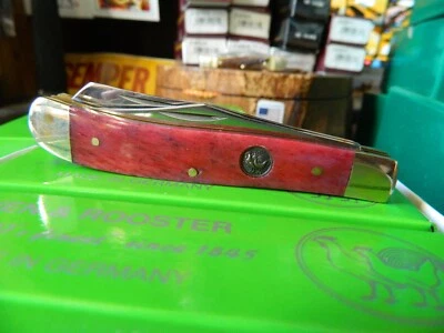 HOJAS DE ACERO INOXIDABLE ALEMANAS LISAS HUESO MARRÓN/ROJO TRAMPERO GALLINA Y GALLO 4" HECHAS A MANO Foto 1 de 4