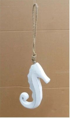 Hängeobjekt Seepferdchen / Hänger Wanddeko *Maritim* Holz Shabby weiß 20 /38 cm - Bild 1 von 2