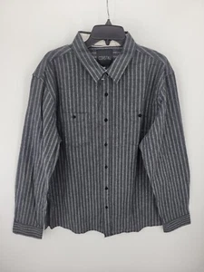 Coastal Shirt Mens XXL 2L Black Stripe Long Sleeve Button Up Outdoor Beach - Picture 1 of 9