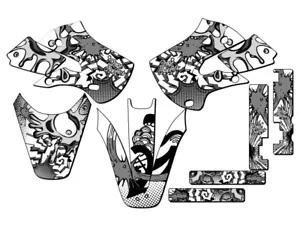 2002-2009 KLX 110 ZANY White Senge Graphics Kit Compatible with Kawasaki - Foto 1 di 10