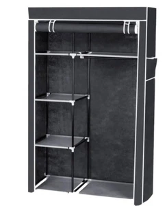 64" Portable Closet Storage Organizer Clothes Wardrobe Shoe Rack with Shelves - Picture 1 of 2