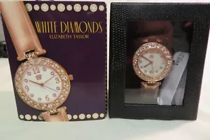 OROLOGIO/MONTRE ELIZABETH TAYLOR DIAMANTI BIANCHI NUOVO CON SCATOLA - Foto 1 di 2