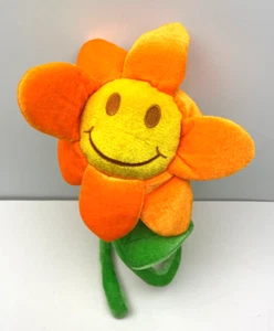 Plush Flower Bendable Stem Colorful Stuffed Toy Orange Yellow Smiley Sunflower - Picture 1 of 9