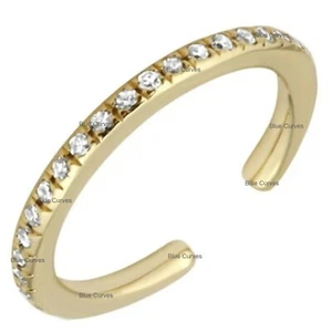 New SI Clarity Natural Diamond Cuff Ear In 14k Solid Rose Gold Birthday Jewelry - Picture 1 of 3