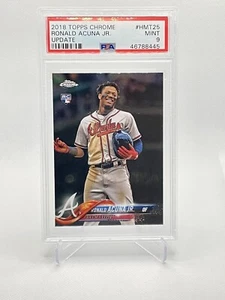 2018 Topps Chrome Update Ronald Acuna Jr Rookie RC #HMT25 PSA 9 Braves - Photo 1 sur 2