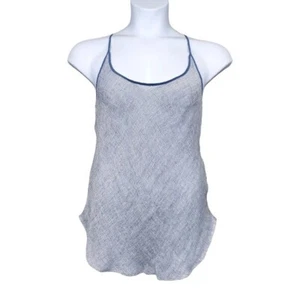 Michelle Farmer Damen Helenita ärmelloses dunkelblaues Leinen Gaze Tank Top Größe L - Bild 1 von 6