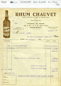Paris XII ème 12 Cour Pajol Paris-Bercy - Belle Entête d'une Distillerie 1934 - Picture 1 of 1
