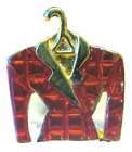 Vintage Mary Kay cosmetics red jacket lapel pin 15/16"