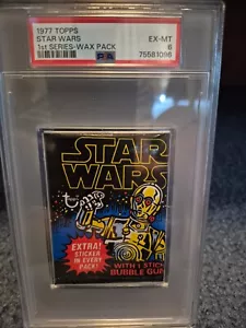 1977 Topps Star Wars 1st Series SEALED Unopened Wax Pack PSA 6 - Picture 1 of 3