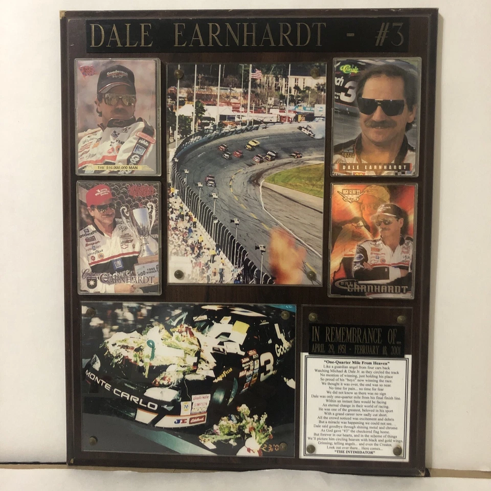 Placa Nascar en memoria de 1961-2001 Dale Earnhardt 1 cuarto del cielo Foto 1 de 4