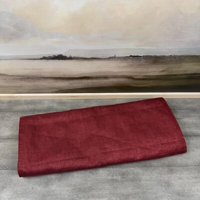 Pottery Barn Shimmer Linen Table Runner Red 18”x108” Christmas Holidays Washed - Image 1 of 4