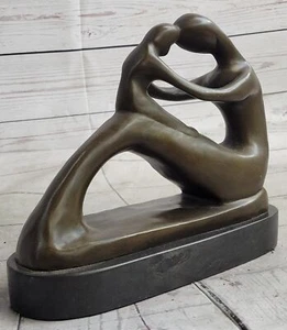 Handmade Abstract Mother`s Love Bronze Statue Signed Milo Contemporary Artwork - Picture 1 of 10