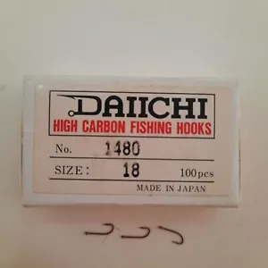 100 ganci DAIICHI taglia 18 #1140 occhio dritto gancio di legatura mosca secco curva Limerick - Foto 1 di 4