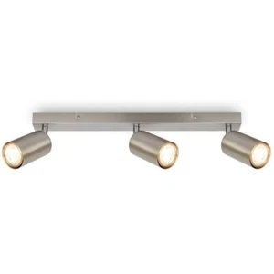 Lámpara de techo Briloner Tib, giratoria, encendido/apagado mediante interruptor de pared, color plata, 15, - Imagen 1 de 6