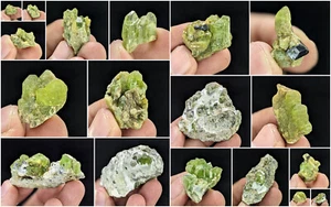 Natural Peridot Crystal Specimens Lot From Sapat Mine Pakistan 18pcs 315g - Picture 1 of 19