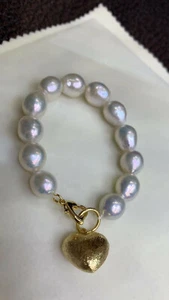 classic 10-11m south sea white baroque pearl bracelet 7.5-8" - Picture 1 of 4