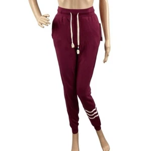 Sol Angeles XS Cranberry Waves Jogger Sweatpants NWT Modal Cotton Blend - Picture 1 of 7