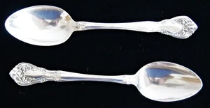 Lote de 2 cucharaditas ALVIN Chateau Rose plata esterlina 6" - Imagen 1 de 5