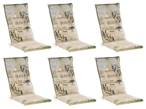 GO-DE Gartenstuhlauflage 6er Set Sesselauflage Polsterauflage für Hochlehner - Bild 1 von 12