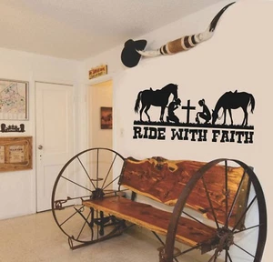 Cowboy Cowgirl Christian Wall Home Vinyl Decal - Picture 1 of 5