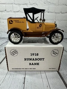 Ertl #1329 1:25 "Lawson Products Inc.” 1918 Ford Runabout Barrel Bank MIB NOS - Picture 1 of 9