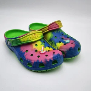 Kinder klassische bunte Batik Grafik Clog Schuhe mehrfarbig Größe Junior 8 - Bild 1 von 7