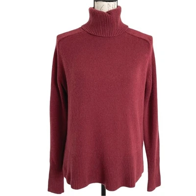 J. Suéter Crew Cachemira Cuello Tortuga Rojo Borgoña Talla S Clásico Navidad Preppy Foto 1 de 4