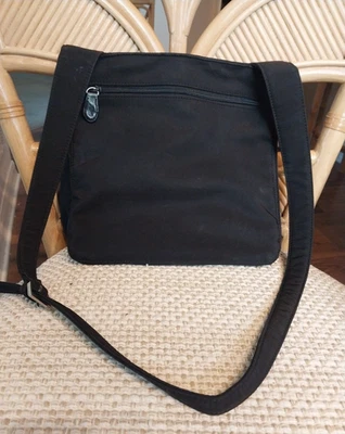 HOBO INTERNATIONAL Vintage Black Nylon Organizer Crossbody Shoulder Bag *READ* - Image 1 of 4