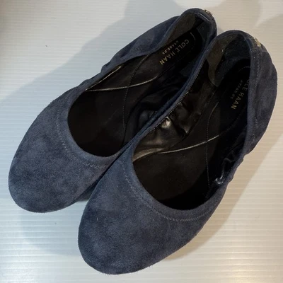 Cole Haan Ballet Pisos Azul Gamuza Para Mujer Talla 9.5B Suave Usado en Excelente Condición Foto 1 de 4
