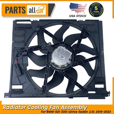 Fits BMW G21 330i xDrive Sedan 2.0L 2019-2023 Radiator Cooling Fan Assembly - Image 1 of 4