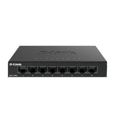D-Link DGS-108GL - Switch Black 8-Port Gigabit Switch - Image 1 of 4