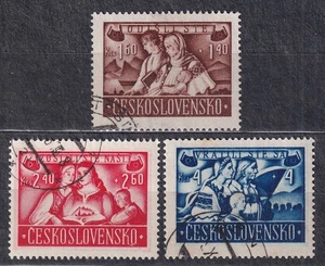 CZECHOSLOVAKIA 1946 SC#B160/62 USED set, Repatriation of Slovaks from Hungary. - Bild 1 von 1