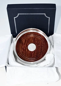 Large Sterling Silver Champagne/Wine Bottle Coasters By B&Co: Boxed : 169.7 gm - Picture 1 of 24