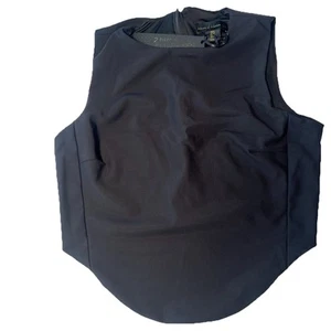 Camiseta sin mangas House of Harlow 1960 negra sin mangas cremallera espalda cuello redondo nueva con etiquetas Xs - Imagen 1 de 8