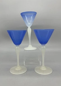 3 Stevens & Williams Blown Glass Alabaster Rosaline 6 1/2" Wine Glasses c. 1920 - Picture 1 of 4