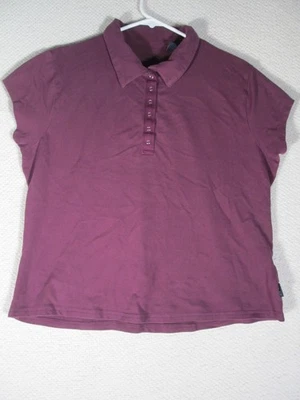 Route 66 Womens Shirt Size XLG Purple Button Collar Short Sleeve Retro - Image 1 of 4