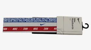 Nike Unisex Impreso Diadema 3PK Diadema Rojo Azul Blanco OSFM Bandas AC9728-495 - Imagen 1 de 3