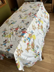 Vintage WALT DISNEY Musical Parade MICKEY MOUSE & Friends Twin Flat Sheet - Foto 1 di 9