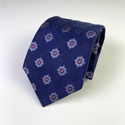 Corbata Brooks Brothers 346 para hombre azul floral pura seda hecha en EE. UU. 58" x 3,5" Foto 1 de 4