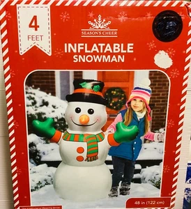 Greenbrier International 4 Fuß aufblasbarer Schneemann drinnen/draußen Hof 48 Zoll - Bild 1 von 2