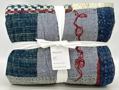 Pottery Barn~ Love Handcrafted Reversible Quilt ~King~NEW - Image 1 of 3