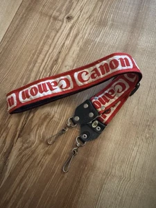 Vintage Canon Camera Neck Strap Red White & Black Made In Hong Kong - Picture 1 of 7