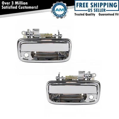 2pc Metal Exterior Door Handle Kit LH RH Set Chrome for 95-04 Toyota Tacoma - Image 1 of 4