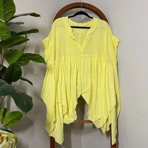 Free People We The Free MEDIUM Oversized gelbes Sugar Rush Babydoll Oberteil - Bild 1 von 9