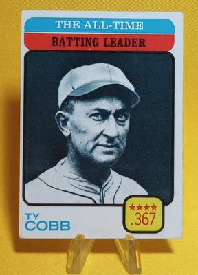 1973 Topps Baseball #475 Ty Cobb Líder de bateo de todos los tiempos Salón de la fama Foto 1 de 3