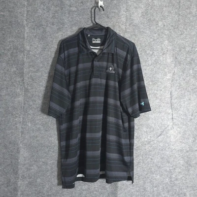 Camisa polo de golf Under Armour BallenIsles para hombre XL a rayas HeatGear calce suelto Foto 1 de 4